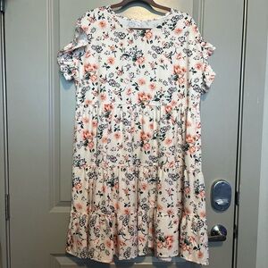 Floral Ruffle Sleeve Dress